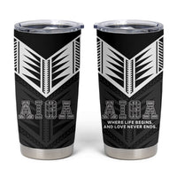 Samoa Aiga Tumbler Cup Samoan Tribal Pattern LT05 Black - Polynesian Pride