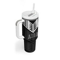 Samoa Aiga Tumbler With Handle Samoan Tribal Pattern LT05 - Polynesian Pride