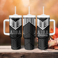 Samoa Aiga Tumbler With Handle Samoan Tribal Pattern LT05 - Polynesian Pride