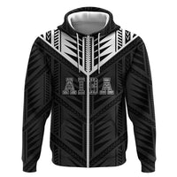 Samoa Aiga Zip Hoodie Samoan Tribal Pattern LT05 Zip Hoodie Black - Polynesian Pride