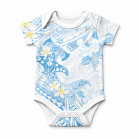 Polynesia Hammerhead Shark Baby Onesie Tropical Flowers Tribal Pattern Blue LT05 Blue - Polynesian Pride