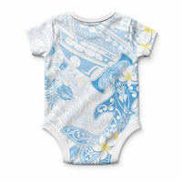 Polynesia Hammerhead Shark Baby Onesie Tropical Flowers Tribal Pattern Blue LT05 - Polynesian Pride