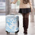 Polynesia Hammerhead Shark Luggage Cover Tropical Flowers Tribal Pattern Blue
