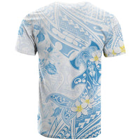 Polynesia Hammerhead Shark T Shirt Tropical Flowers Tribal Pattern Blue