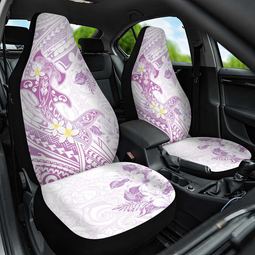 Polynesia Hammerhead Shark Car Seat Cover Tropical Flowers Tribal Pattern Lavender LT05 One Size Purple - Polynesian Pride