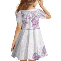 Polynesia Hammerhead Shark Family Matching Off The Shoulder Long Sleeve Dress and Hawaiian Shirt Tropical Flowers Tribal Pattern Lavender LT05 - Polynesian Pride