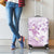 Polynesia Hammerhead Shark Luggage Cover Tropical Flowers Tribal Pattern Lavender