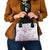 Polynesia Hammerhead Shark Shoulder Handbag Tropical Flowers Tribal Pattern Lavender