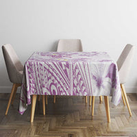 Polynesia Hammerhead Shark Tablecloth Tropical Flowers Tribal Pattern Lavender