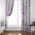 Polynesia Hammerhead Shark Window Curtain Tropical Flowers Tribal Pattern Lavender