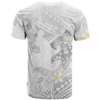 Polynesia Hammerhead Shark T Shirt Tropical Flowers Tribal Pattern White