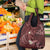 Polynesia Hammerhead Shark Grocery Bag Tropical Flowers Tribal Pattern Oxblood