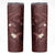 Polynesia Hammerhead Shark Skinny Tumbler Tropical Flowers Tribal Pattern Oxblood
