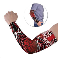 New Zealand Aotearoa Arm Sleeves Te Reo Maori Ake Ake Ake LT05 Set of 2 Red - Polynesian Pride