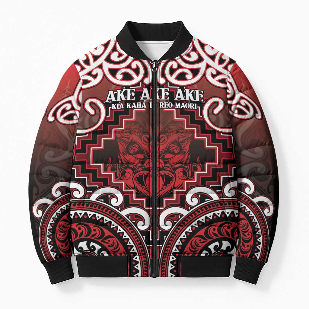 Personalised New Zealand Aotearoa Bomber Puffer Jacket Te Reo Maori Ake Ake Ake - Polynesian Pride
