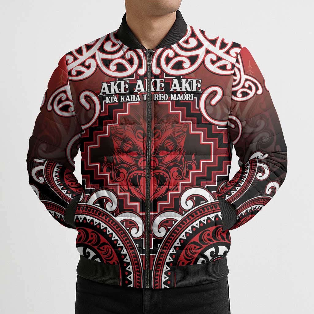 Personalised New Zealand Aotearoa Bomber Puffer Jacket Te Reo Maori Ake Ake Ake - Polynesian Pride