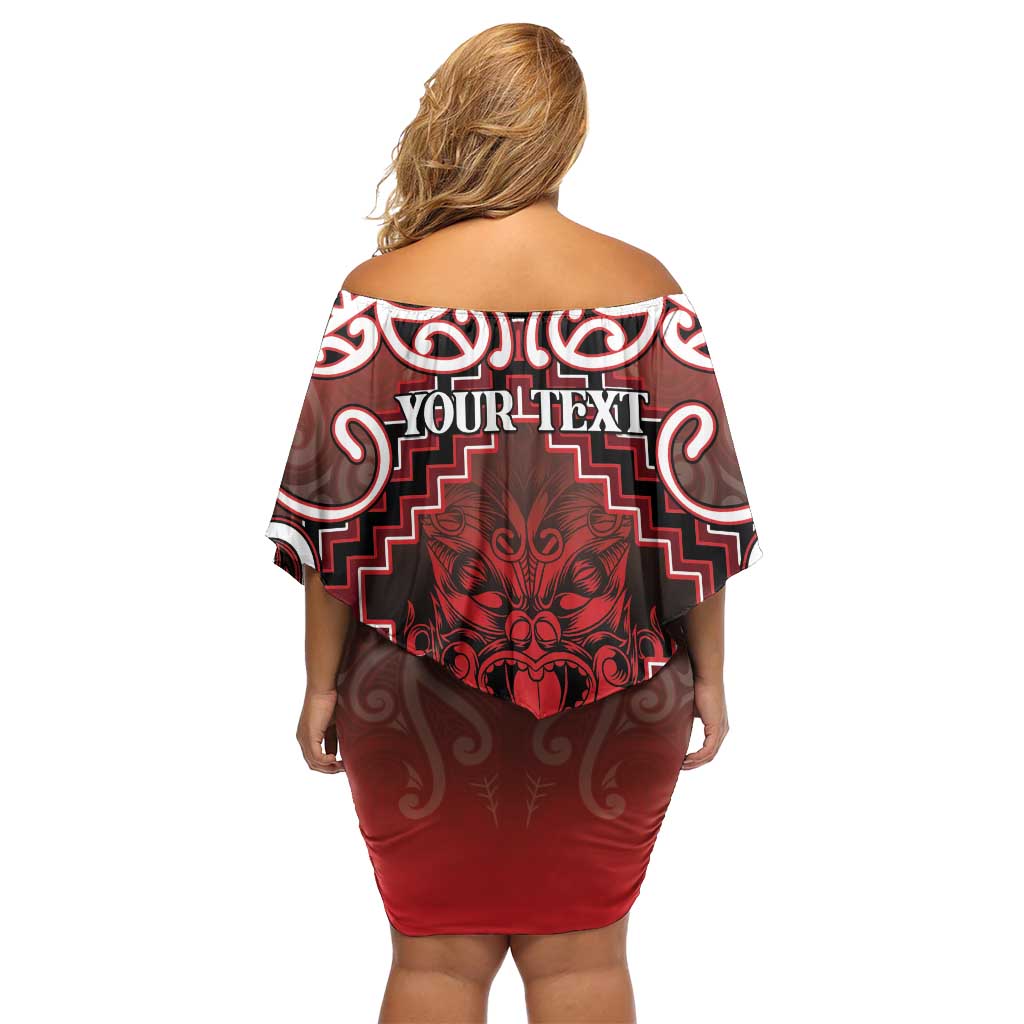 Personalised New Zealand Aotearoa Family Matching Off Shoulder Short Dress and Hawaiian Shirt Te Reo Maori Ake Ake Ake LT05 - Polynesian Pride
