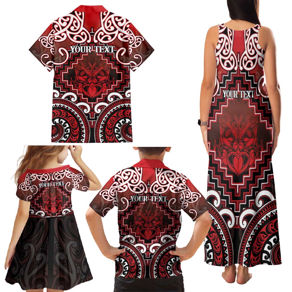 Personalised New Zealand Aotearoa Family Matching Tank Maxi Dress and Hawaiian Shirt Te Reo Maori Ake Ake Ake LT05 - Polynesian Pride
