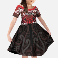 Personalised New Zealand Aotearoa Kid Short Sleeve Dress Te Reo Maori Ake Ake Ake - Polynesian Pride