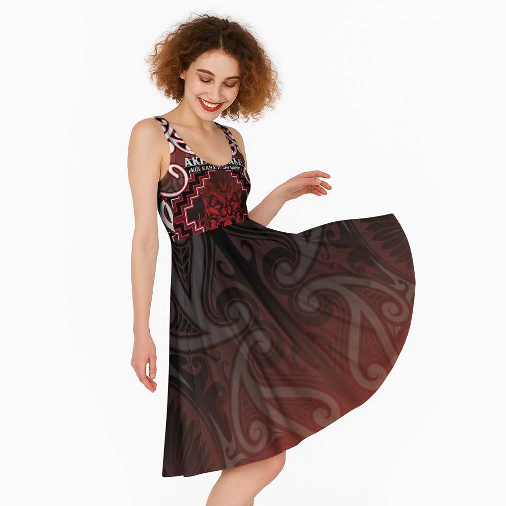 Personalised New Zealand Aotearoa Midi Dress Te Reo Maori Ake Ake Ake - Polynesian Pride