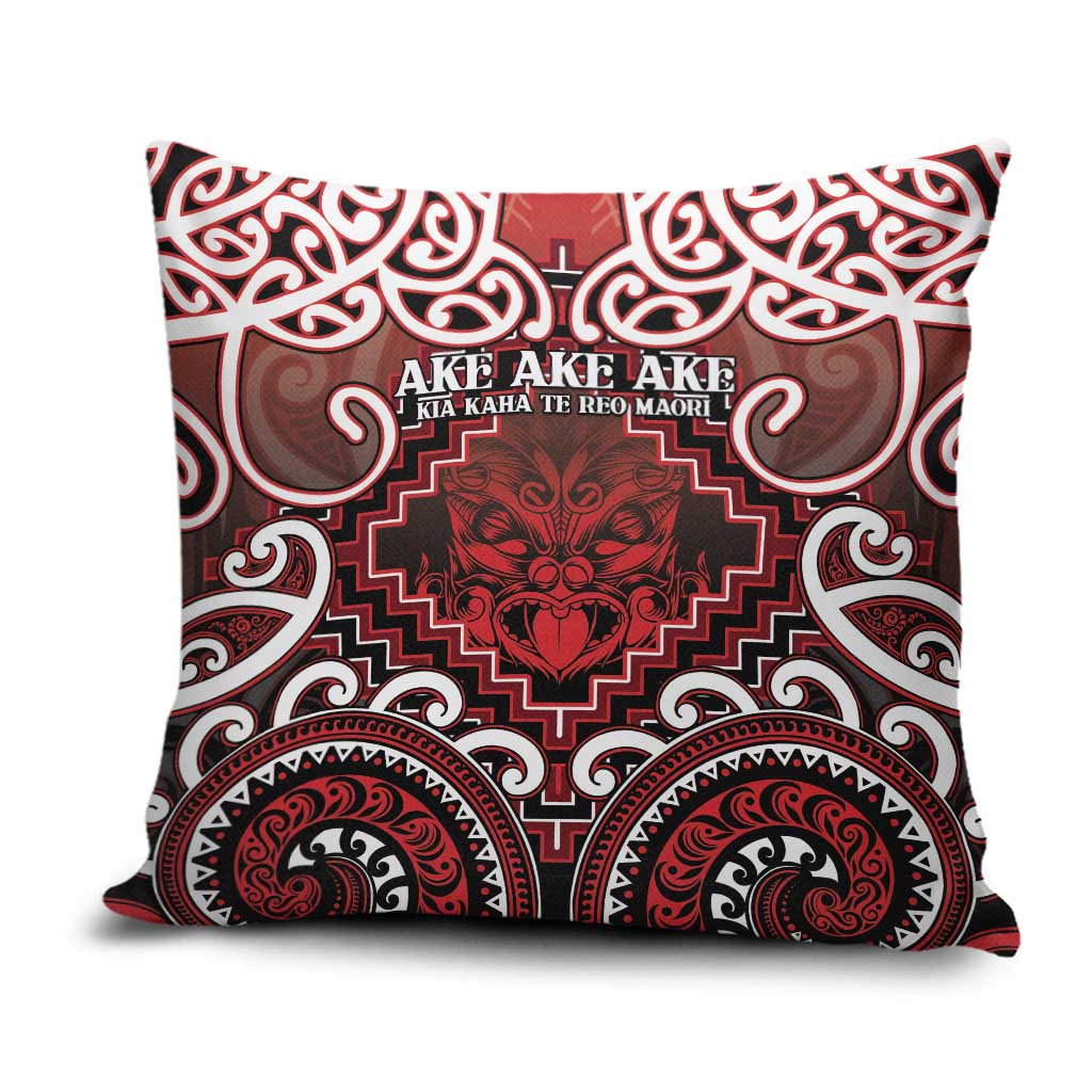 New Zealand Aotearoa Pillow Cover Te Reo Maori Ake Ake Ake LT05 Red - Polynesian Pride