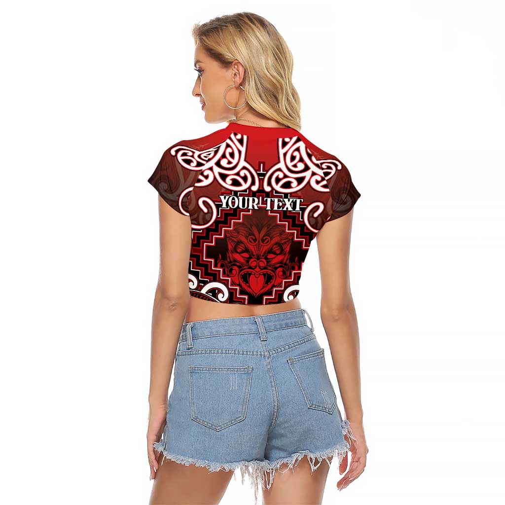 Personalised New Zealand Aotearoa Raglan Cropped T Shirt Te Reo Maori Ake Ake Ake - Polynesian Pride
