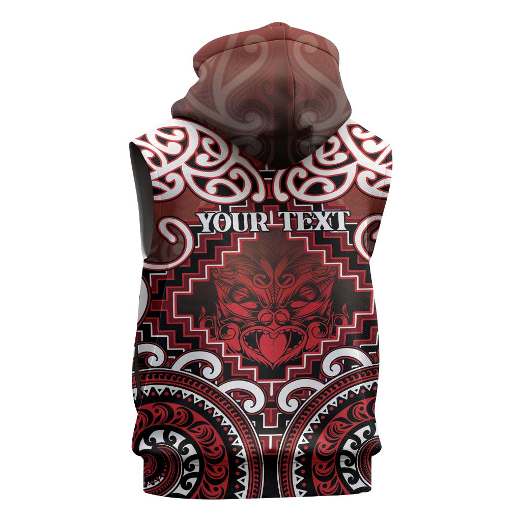 Personalised New Zealand Aotearoa Sleeveless Zip Hoodie Te Reo Maori Ake Ake Ake - Polynesian Pride