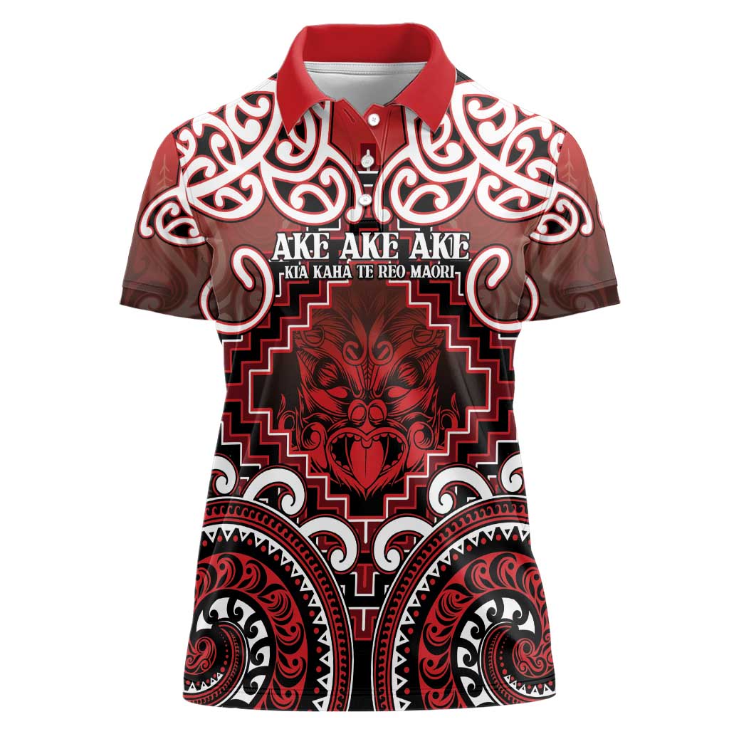 Personalised New Zealand Aotearoa Women Polo Shirt Te Reo Maori Ake Ake Ake - Polynesian Pride