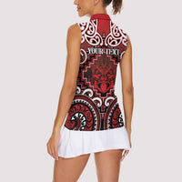 Personalised New Zealand Aotearoa Women Sleeveless Polo Shirt Te Reo Maori Ake Ake Ake - Polynesian Pride