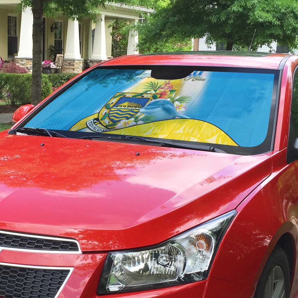 Tuvalu Independence Day Auto Sun Shade Tuvalu Mo Te Atua - Polynesian Pride