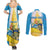 Personalised Tuvalu Independence Day Couples Matching Summer Maxi Dress and Long Sleeve Button Shirt Tuvalu Mo Te Atua - Polynesian Pride