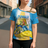 Personalised Tuvalu Independence Day Cross Shoulder Shirt Tuvalu Mo Te Atua - Polynesian Pride