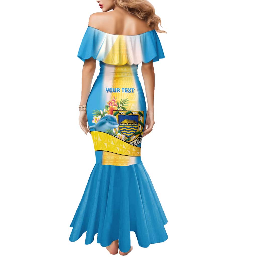 Personalised Tuvalu Independence Day Family Matching Mermaid Dress and Hawaiian Shirt Tuvalu Mo Te Atua - Polynesian Pride