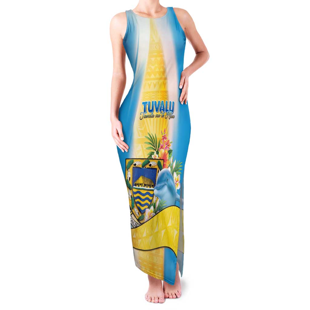 Personalised Tuvalu Independence Day Family Matching Tank Maxi Dress and Hawaiian Shirt Tuvalu Mo Te Atua - Polynesian Pride