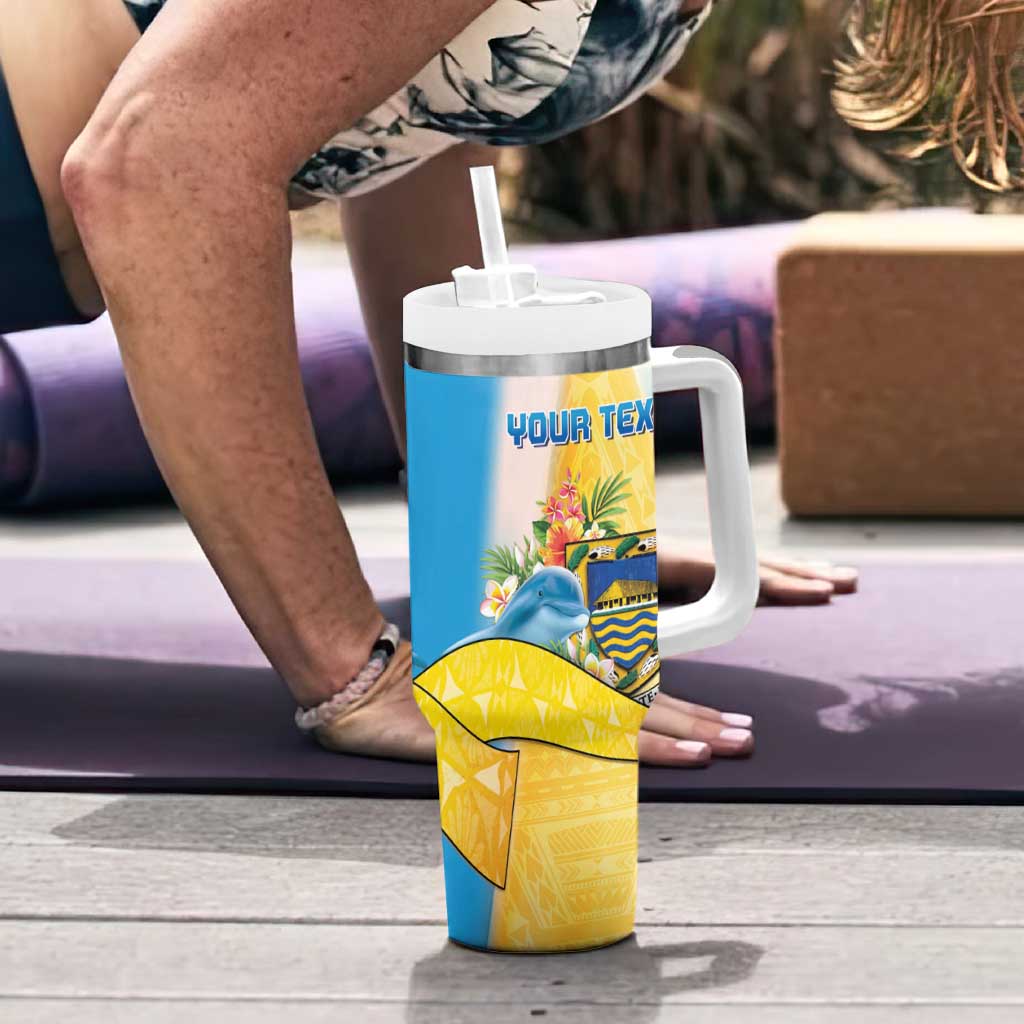 Personalised Tuvalu Independence Day Tumbler With Handle Tuvalu Mo Te Atua - Polynesian Pride