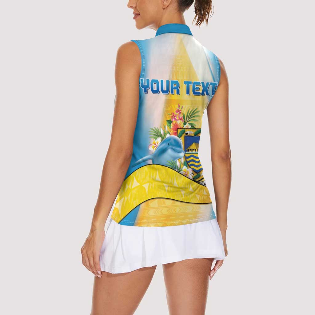 Personalised Tuvalu Independence Day Women Sleeveless Polo Shirt Tuvalu Mo Te Atua - Polynesian Pride