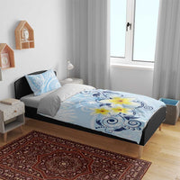 FSM Chuuk Constitution Day Bedding Set Polynesian Curves Plumeria - Polynesian Pride