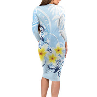 FSM Chuuk Constitution Day Family Matching Long Sleeve Bodycon Dress and Hawaiian Shirt Polynesian Curves Plumeria LT05 - Polynesian Pride