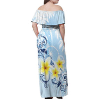 FSM Chuuk Constitution Day Family Matching Off Shoulder Maxi Dress and Hawaiian Shirt Polynesian Curves Plumeria LT05 - Polynesian Pride