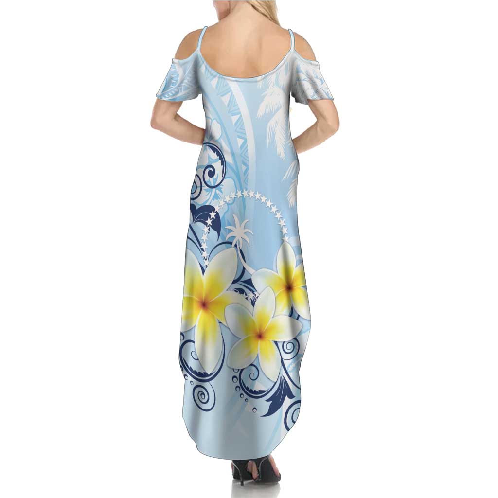 FSM Chuuk Constitution Day Family Matching Summer Maxi Dress and Hawaiian Shirt Polynesian Curves Plumeria LT05 - Polynesian Pride