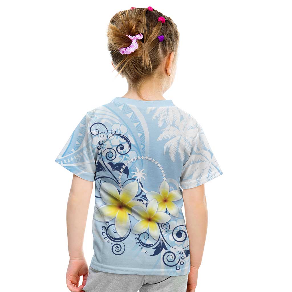FSM Chuuk Constitution Day Kid T Shirt Polynesian Curves Plumeria LT05 - Polynesian Pride