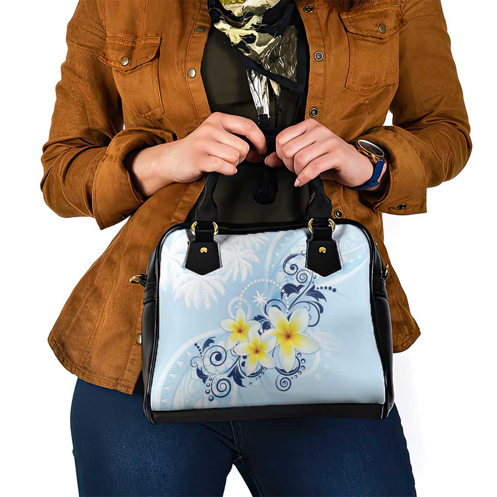 FSM Chuuk Constitution Day Shoulder Handbag Polynesian Curves Plumeria - Polynesian Pride