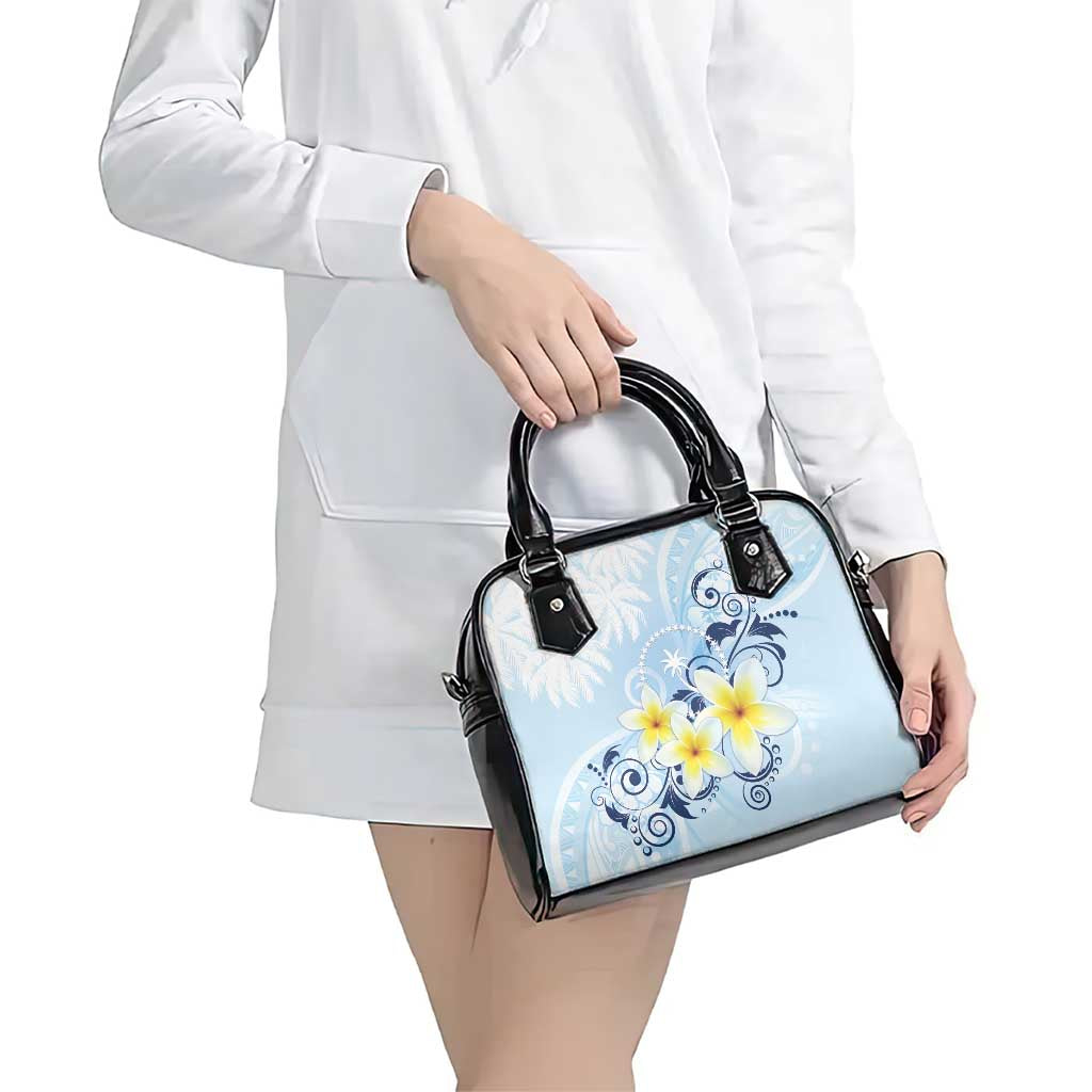 FSM Chuuk Constitution Day Shoulder Handbag Polynesian Curves Plumeria - Polynesian Pride