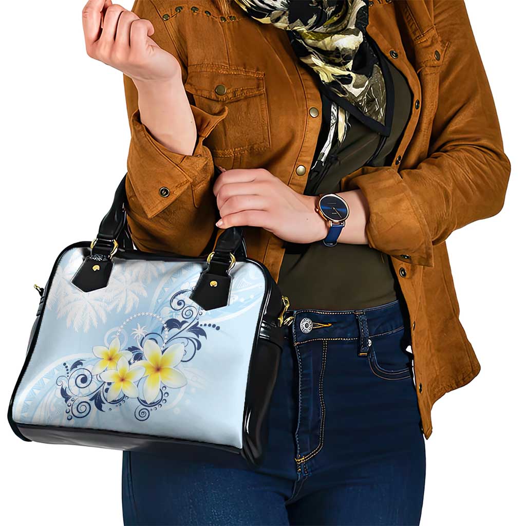 FSM Chuuk Constitution Day Shoulder Handbag Polynesian Curves Plumeria - Polynesian Pride