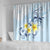FSM Chuuk Constitution Day Shower Curtain Polynesian Curves Plumeria - Polynesian Pride
