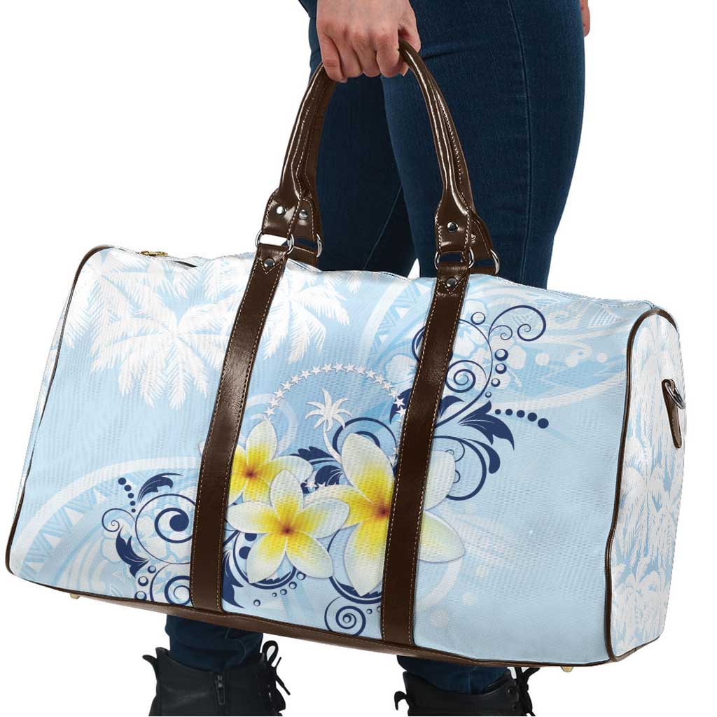 FSM Chuuk Constitution Day Travel Bag Polynesian Curves Plumeria - Polynesian Pride