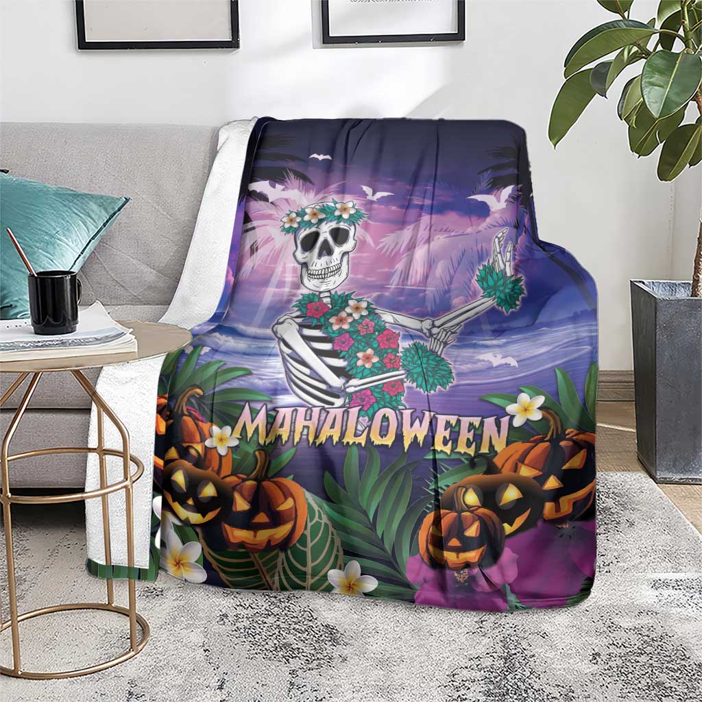 Happy Hulaween Blanket Mahaloween Skeleton Dancing