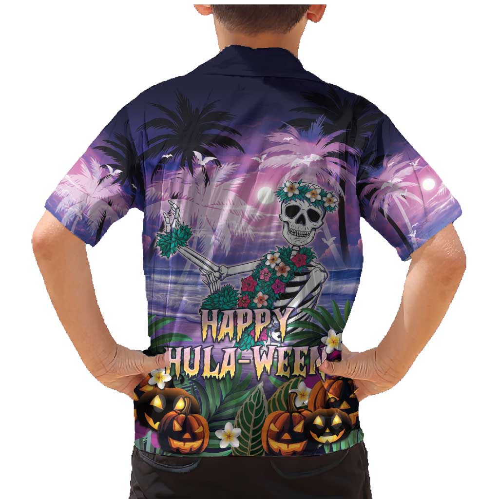 Happy Hulaween Family Matching Mermaid Dress and Hawaiian Shirt Mahaloween Skeleton Dancing LT05 - Polynesian Pride