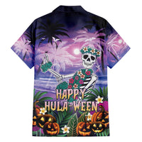 Happy Hulaween Family Matching Off Shoulder Maxi Dress and Hawaiian Shirt Mahaloween Skeleton Dancing LT05 - Polynesian Pride