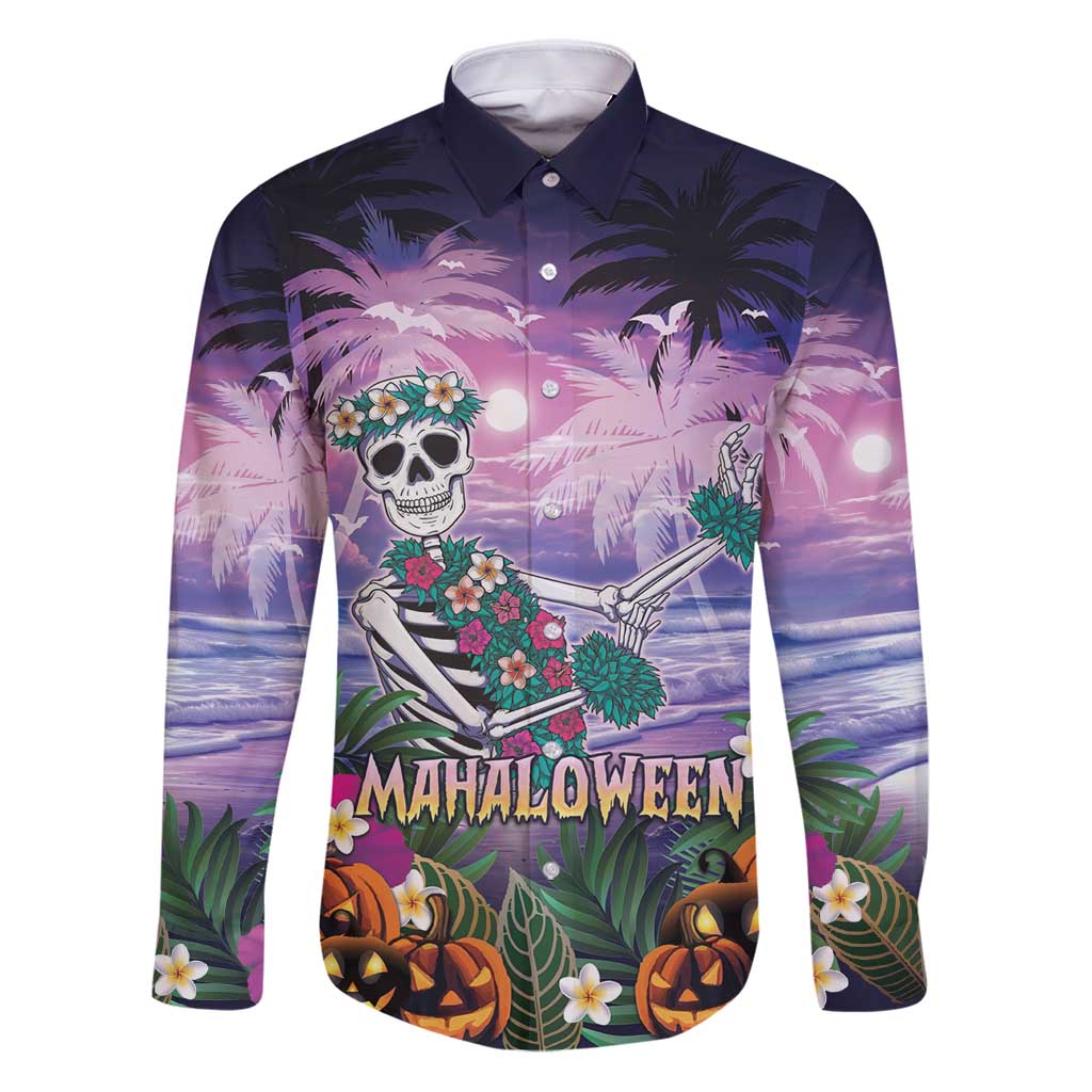 Happy Hulaween Family Matching Puletasi and Hawaiian Shirt Mahaloween Skeleton Dancing